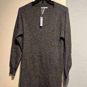 Charcoal grey long sleeve sweater dress